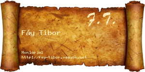 Fáy Tibor névjegykártya